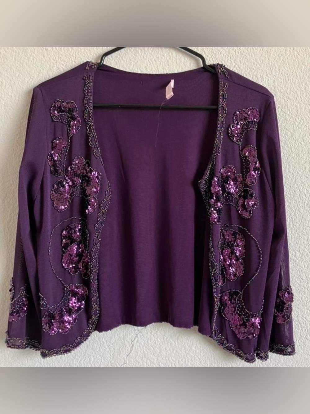 Embellished Purple Sequin Cardigan